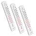 Produktbild mumbi 3X Thermometer wetterfest Gartenthermometer Zimmerthermometer Analog für Innen und Außen, Weiß