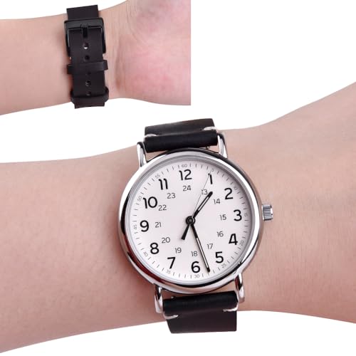 Ritche 20mm Classic Genuine Leather Watch Bands for Omega x Swatch Moonswatch Quick Release Vintage Leather Watch Straps Compatible with Timex Weekender Watch for Men, White Elephant Gifts, Stocking Stuffers for Men - Thumbnail 3