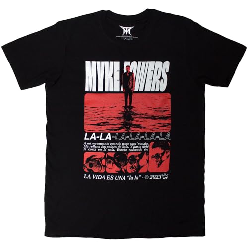 T-shirt Myke Towers La Vida Rock Off en coton premium coupe unisexe
