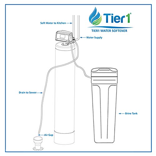 Tier1 Everyday Series 48,000 Grain Water Softener With Ultra-Filtration Hollow Fiber Drinking Water Filter System #TOP5