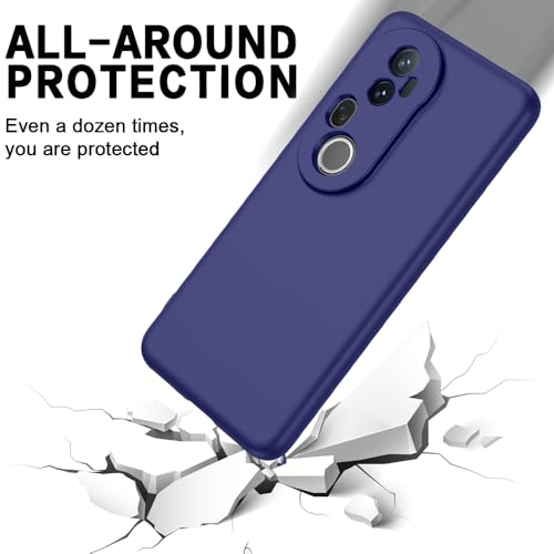 Image of Back Cover for Vivo T4 Ultra 5G | Full Camera Protection | Premium Liquid Silicon Case | Flexible Bumper Case for Vivo T4 Ultra 5G (Dark Blue)