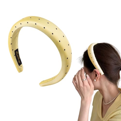 Padded Headband Polka Dot Headbands Non Slip Preppy Headbands for Women Girls Vintage Tea Party Hair Accessories for Thin Thick Hair Band for Women Girls Halloween Spa Makeup Headband for Washing Face