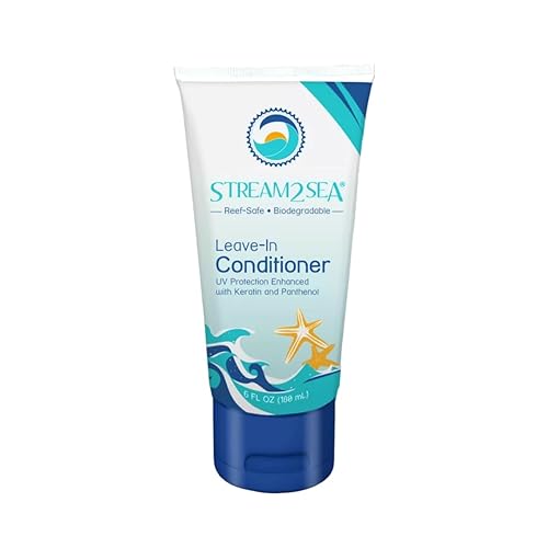 Stream2Sea - Acondicionador sin enjuague desenreda y repone el cabello, fórmula natural segura para arrecifes para cabello seco y dañado, 6 onzas