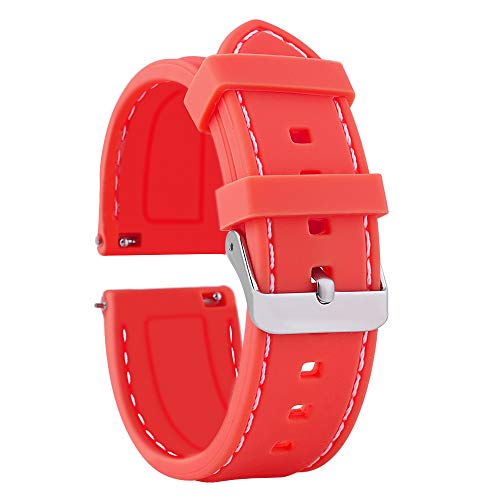 18mm 20mm 22mm 24mm �\�t�g�V���R�����o�[���v�o���h �����p�N�C�b�N�����[�X ���v�X�g���b�v �s���N/���b�h/�C�G���[/�I�����W/���C�g�u���[/���C�����u���[ �V���o�[�o�b�N���t�� ���j�Z�b�N�X 18mm+Red