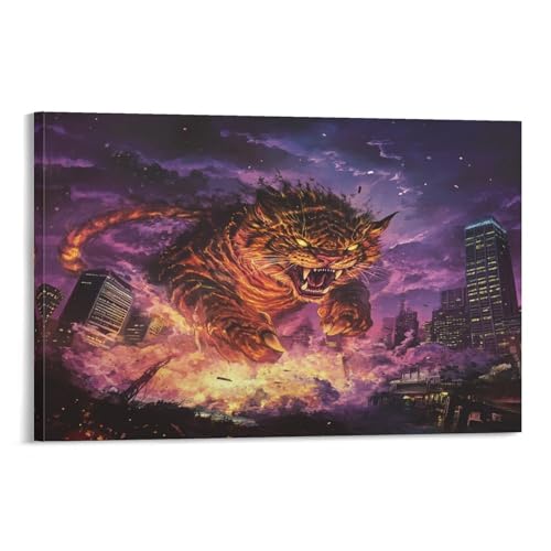 Impression sur toile tigre tableau premium décoration de chambre