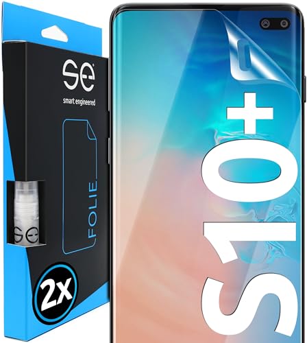 2x se® Protector 3D Transparente para Samsung Galaxy S10 Plus, Autorreparable, Compatible con Huellas y FaceID, Instalación sin Burbujas, Ultranítido, Resistente a Golpes y Arañazos, Matériau TPU