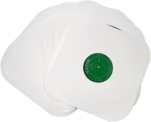 Miniatura 3 de Fundas de papel interior de vinilo de 12 pulgadas, 3.53 oz, cubiertas de protección de papel kraft blanco antiestático para discos LP de 12