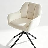 SURFOU Bürostuhl, Kleiner Drehstuhl Ohne Rollen, Schreibtischstuhl Ohne Armlehnen, Niedlich mit Rückenlehne, Ideal für Schminktisch, Kinderzimmer Oder Heimbüro, Bequem und Platzsparend, Beige