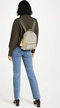 Tory Burch Printed Small Zip Backpack Yellow Green Gemini Medallion Tory Burch Women main image 3