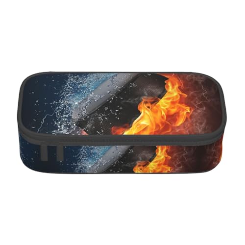 Image of Hockey Sport Pencil Case Big Capacity Storage Pencil Pouch Stationery Bags With Zipper Portable Pen Holder Box Organizer For Boys Girls Teens Student College School Office Supplies