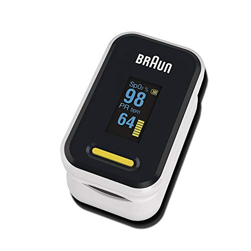 Braun Pulse Oximeter 1 - Accurate Blood Oxygen Finger Monitor - Clinically Validated - Easy-to-use at Home - For COPD, Pneumonia, Sleep Apnea Sufferers - Great for Athletes- YK-81CEU