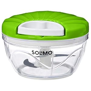 Amazon Brand – Solimo Plastic 500 ml Large Vegetable Chopper with 3 Blades, Green