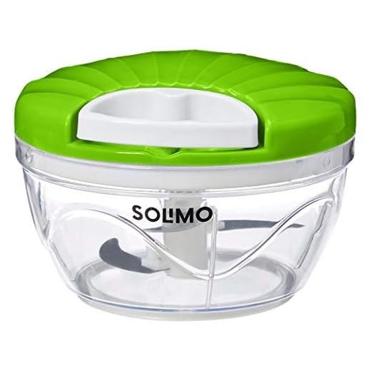 Amazon Brand - Solimo 500 ml Large Vegetable Chopper with 3 Blades, Green