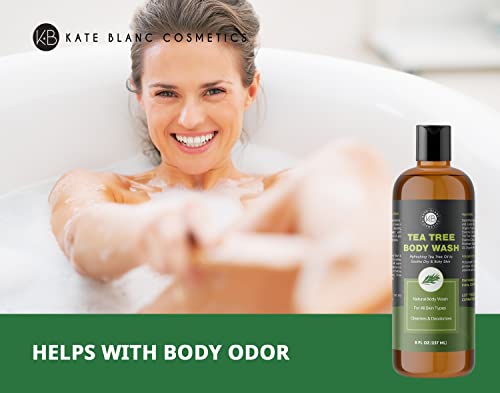 Kate Blanc Cosmetics Tea Tree Body Wash For Women And Men (8Oz) Soothes Itching, Acne, Eczema, Body Odor, And Sensitive Skin #TOP3