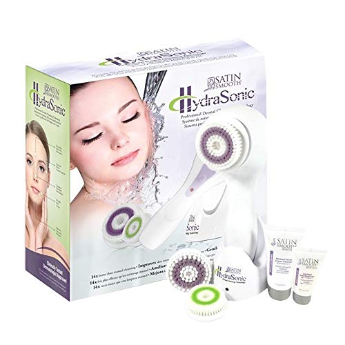 Satin Smooth Hydrasonic Dermal Cleansing Kit, Rechargeable Cleansing Facial and Body Brush