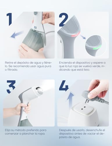 AROEVE Plancha Vertical Vapor 1300W Plancha de Vapor portátil, Depósito Grande de 260 ml, 2 Modos de Vapor, Compacta y Portátil para Hogar, Oficina, Viajes – Eliminador Eficaz de Arrugas - imagen 8