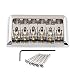 LYWS Fixed Hardtail Hard Tail Roller Saddle Bridge for 6 Strings Electric Guitar, Chrome
