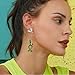 Creative Acrylic Frog Dangle Earrings for Women Lightweight Cute Summer Green Animal Eatting Insect Statement Drop Dangling Earrings Exaggerated Fun Halloween Theme Party Jewelry (Pest)
