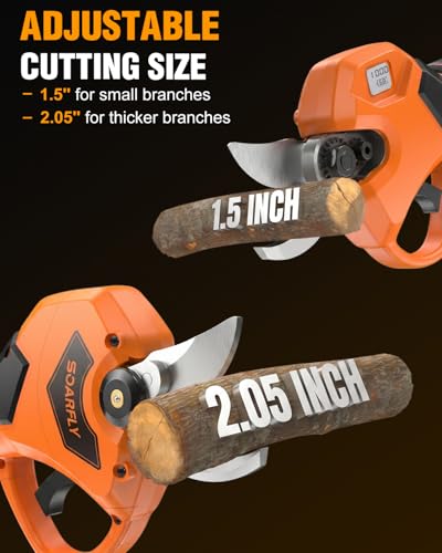 Image of Electric Pruning Shears, 1.5 inch-2.05 inch Cut, Cordless Clippers for Gardening