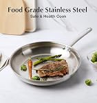 KOCH SYSTEME CS Pots et Pan Set avec Tri-ply Bottom, 10 Kit de cuisine en acier inoxydable avec lids, poignée rivetée Stay-Cool, lave-vaisselle et four sans danger, compatible induction, non toxique