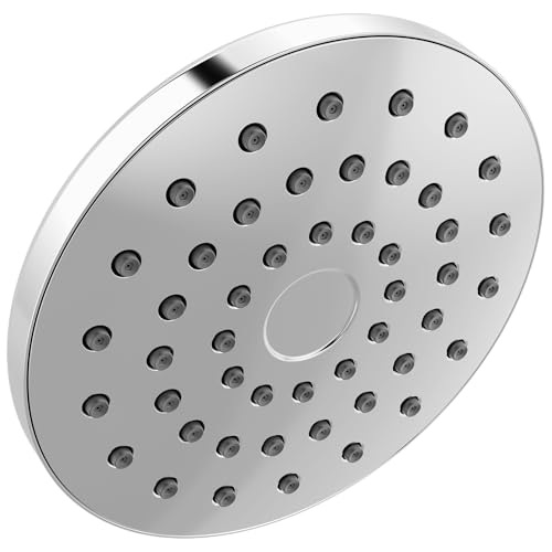 Delta PivotPro Chrome Rain Showerhead, Single Setting 7 Inch Round Shower Head, Showerheads, 1.75 GPM Flow Rate, Chrome 75104
