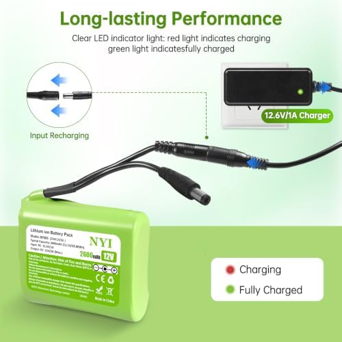 NYI 12V 2600mAh Rechargeable Li-ion Battery Pack with 12.6V Charger — 사진 5