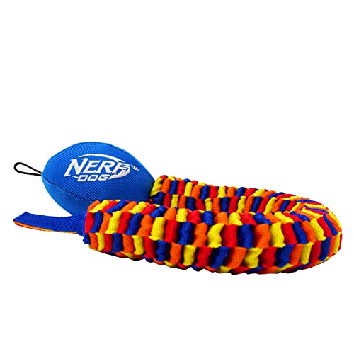 Nerf Dog Rainbow Vortex Chain Tug Dog Toy, Lightweight, Durable and Water Resistant, 19 Inches, For Medium/Large Breeds, Single Unit, Rainbow Colored - Image 2