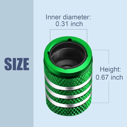 image for DECURCAR Tire Valve Stem Caps -(5 Pack) Tire Air Caps Metal with Plast