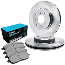R1 Concepts Front Brake Kit Fits 2015-2019 Nissan Micra; 2012-2019 Nissan Versa| Ceramic Brake Pads and Blank Brake Rotors| 10.5" Front Rotor
