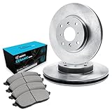 R1 Concepts Front Brake Kit For 2015-2019 Nissan Micra, 2012-2019 Nissan Versa| Blank Brake Rotors| Ceramic Brake Pads and Rotors Kit