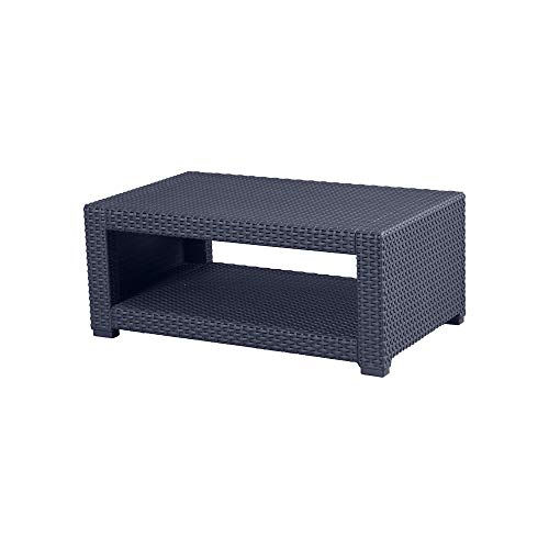 TRUESHOPPING Marbella Outdoor Coffee Table Garden Furniture in Graphite