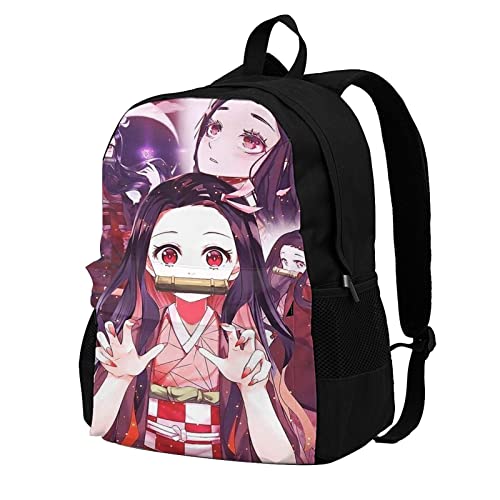 Anime Backpack Women Men Big Capacity Travel Laptop Bag 15.6 Inch Water Resistant Adjustable Shoulder Straps Daypack For Work Hiking Pink #TOP3
