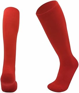 Kids Football socks Children Sports Knee High Socks Juniors Rugby Hockey Knee High Girls Boys Football Socks Outdoor Game Soccer Socks, Unisex Rugby Hockey Football Running Socks Age (7-15)
