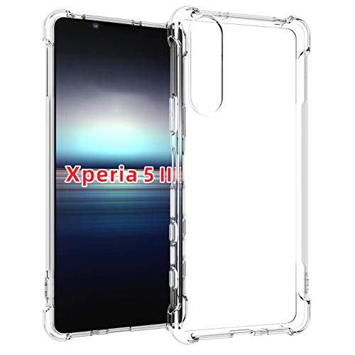 USTIYA Case for Sony Xperia 5 II Clear TPU Four Corners Protective Cover Transparent Soft funda