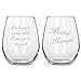 National Etching Mischief Managed Wine Glass Set (11oz Stemless)