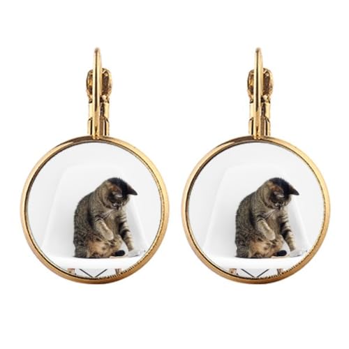 Boucles d'oreilles chat à clip sans douleur pendantes légères