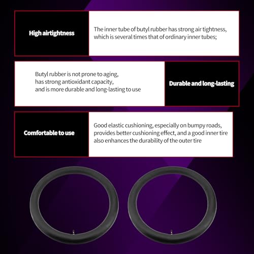Image of 2.75 /3.00-21 Motorcycle Inner Tube Fit for 80 /100-21, 90 /90-21, 90 /100-21 TR4 Standard Straight Valve Stem Inner Tire for Yamaha Honda Kawasaki Suzuki Dirt Pit Bike Heavy Duty Balance Tube (2pcs)
