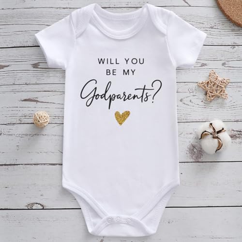 Image of will you be my godparents proposal Baby Bodysuit god parents presents
