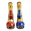 Yuanpgky Valve Core Quick Remover Installer Kit for R134A and R12 AC Systems - Adjustable High/Low Pressure Coupler Tool with Red 16mm and Blue 13mm Fittings, Metal #4