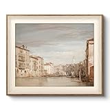 VIYYIEA Framed Wall Art for Living Room, River Canvas Prints, Landscape Home Decor, Architecture Painting Picture, Bathroom Wall Decor Gifts for Friends or Family - 12L x 10W