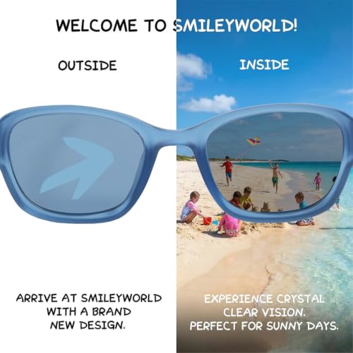 Image of SMILEYWORLD Kids Sunglasses Polarized UV400 Protection for Boys Girls Flexible Unbreakable Lightweight Shatter-Resistant
