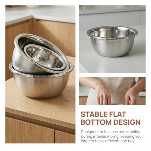 Set de 3 Tazones de Acero Inoxidable 15 Quart miniatura 5