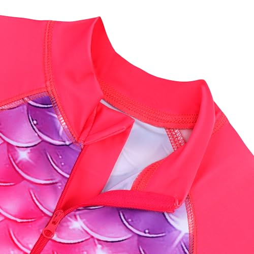 Image of TFJH E Short Sleeve Girls Swimsuits UV 50+ One Pieces Zipper 2-14Y | From beach vacations and pool parties to cruises and water parks, this colorful floral swimsuit is her summer favorite