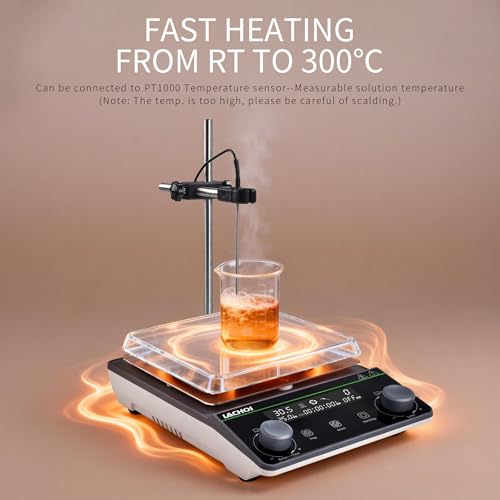 Image of Magnetic Stirrer Hot Plate Stirrer 300℃ 5.9in Stir Plate 5L 1600RPM | Labs Physical Education Max.5L Magnetic Hotplate Stirrer