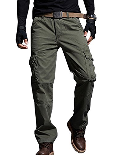 Yollmart Men's Cargo Pants Wild Camo Hunting Combat Trousers Outdoor Pants