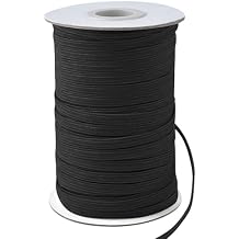 Coopay 180 Yards Length 1/8" Width Elastic Bands Flat Elastic Cord Rope Heavy Stretch Spool Knit for Sewing DIY Projects, Arts & Crafts Black, 1/8 Inch