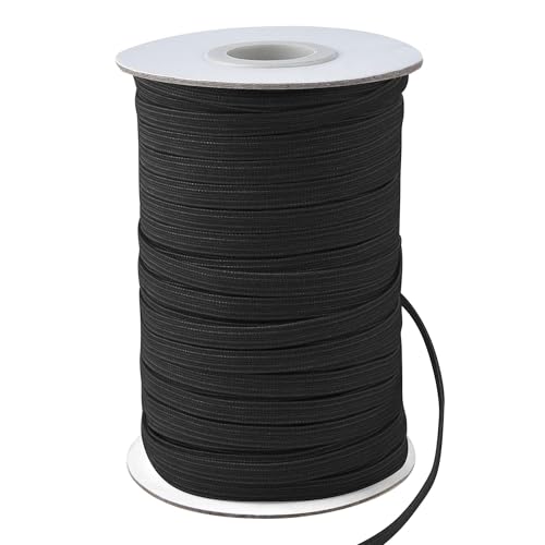 Coopay 180 Yards Length 1/8" Width Elastic Bands Flat Elastic Cord Rope Heavy Stretch Spool Knit for Sewing DIY Projects, Arts & Crafts (Black, 1/8 Inch)