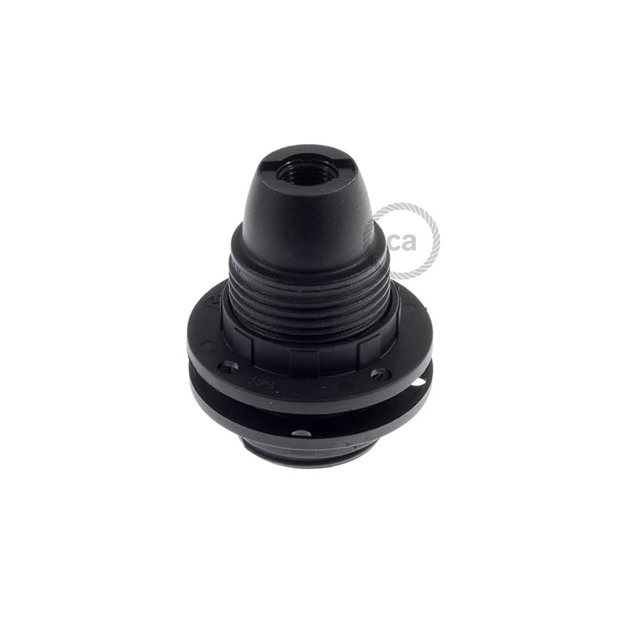 Portalampada E14 Poly Pool Con 2 Ghiere - Nero Per Illuminazione Domestica