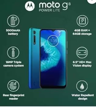 Refurbished) Moto G8 Power Lite (Royal Blue, 64 GB) (4 GB RAM