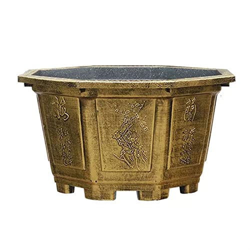Maceta Interior Garden Patio Maceta for Plantas de Interior Macetas de Resina for Exteriores con Orificio de Drenaje Aspecto Retro Hogar Contenedores Decorativos de Navidad Jardineras Exterior (Size